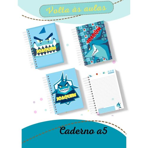 Kit Digital escolar Caderno Tubarão Puket