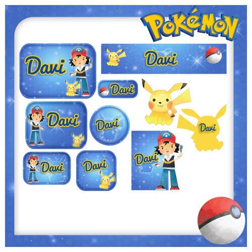 Arquivo Digital etiqueta escolar Pokemon V8 EE