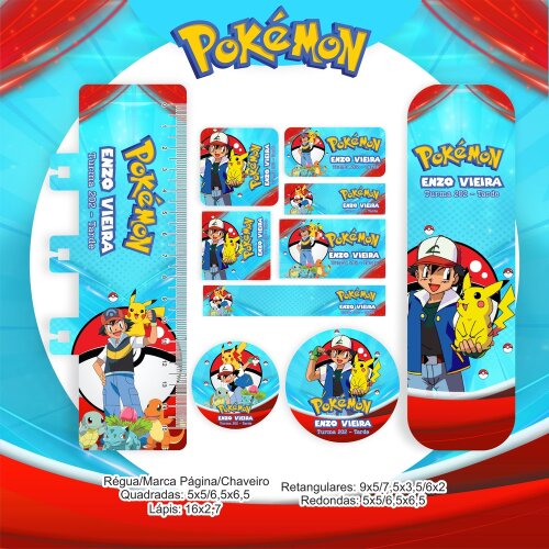 Arquivo Digital etiqueta escolar Pokemon V9 EE