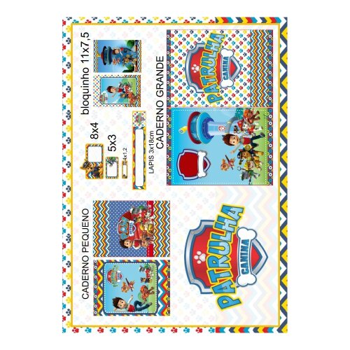 Kit Digital Etiqueta escolar para imprimir Patrulha Canina V23 EE