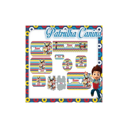 Kit Digital Etiqueta escolar para imprimir Patrulha Canina V25 EE