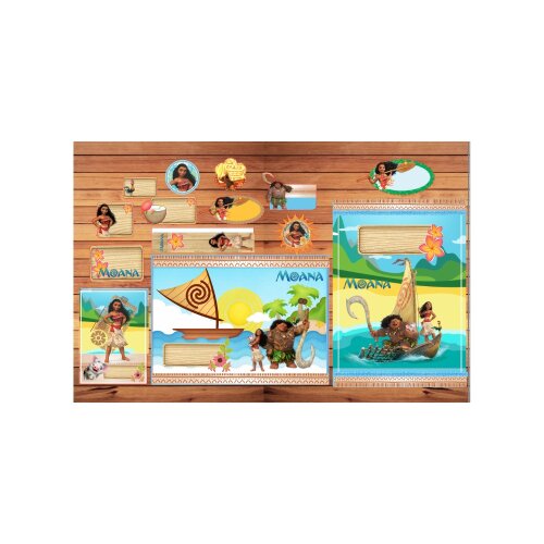 Kit Digital Etiqueta escolar para imprimir  Moana V4 EE