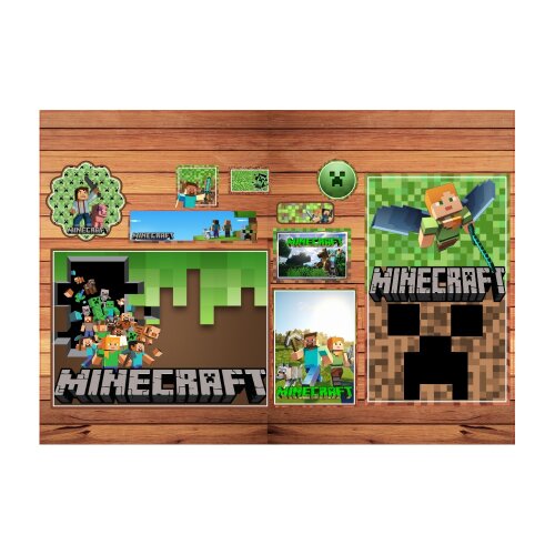 Kit Digital Etiqueta escolar para imprimir  Minecraft EE V9