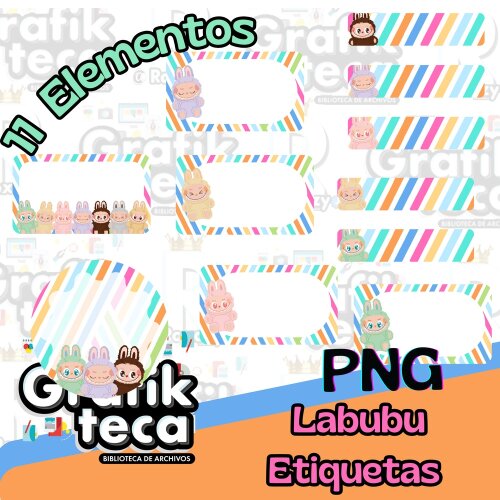 Kit Digital Etique Escolar Labubu