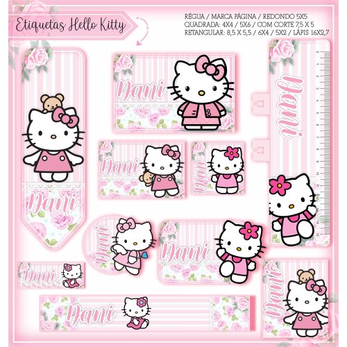 Kit Digital Etiqueta escolar para imprimir  Hello Kitty V2 EE