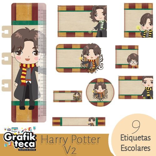 Kit Digital Etiqueta escolar para imprimir  Harry Potter V2 EE