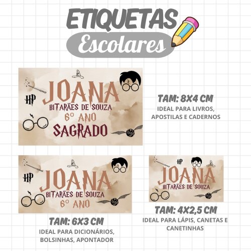 Kit Digital Etiqueta escolar para imprimir  Harry Potter V7 EE