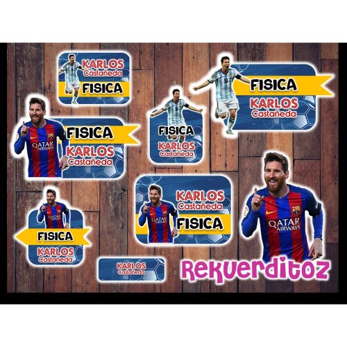 Kit Digital Etiqueta escolar para imprimir  messi futbol