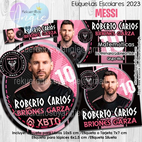 Kit Digital Etiqueta escolar para imprimir  Messi REK 2023
