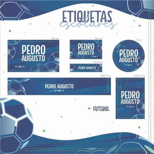Kit Digital Etiqueta escolar para imprimir V15 EEFutebol