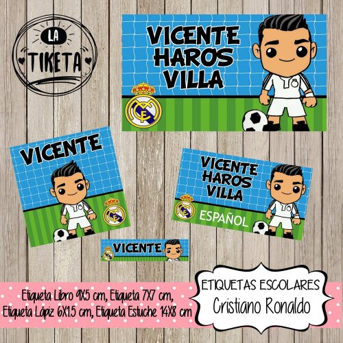 Kit Digital Etiqueta escolar para imprimir V18 CR7 EEFutebol