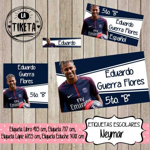 Kit Digital Etiqueta escolar para imprimir V21 NEYMAR eeFutebol