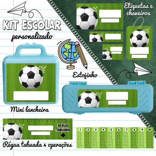 Kit Digital Etiqueta escolar para imprimir V5 EEFutebol