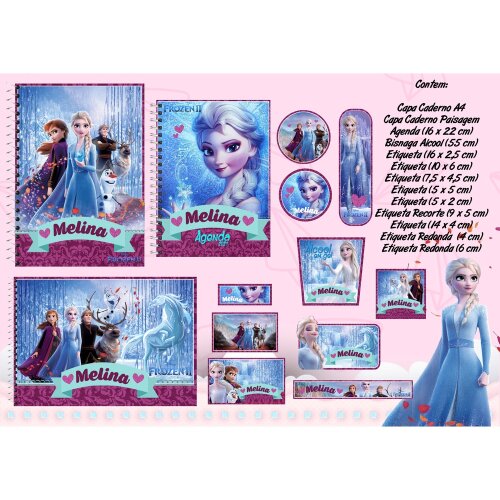 Kit Digital Etiqueta escolar para imprimir Frozen EE V5