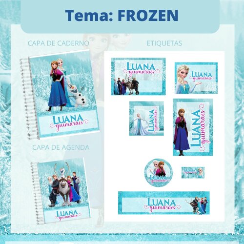 Kit Digital Etiqueta escolar para imprimir Frozen EE V7