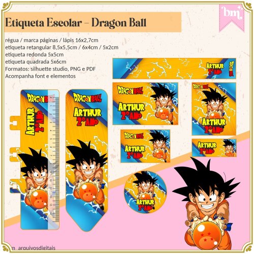 Kit Digital Etiqueta escolar para imprimir Dragon Ball V7 EE
