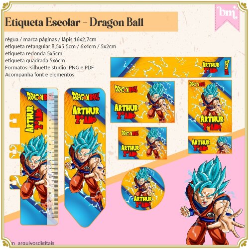 Kit Digital Etiqueta escolar para imprimir Dragon Ball V8 EE