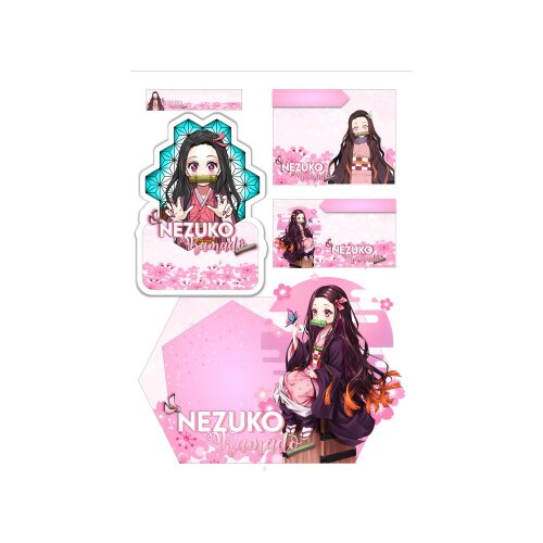 Arquivo Etiqueta Escolar demon slayer Nesuko formato ppt