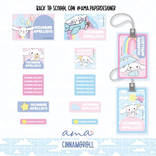 Arquivo Etiqueta Escolar CINNAMOROLL