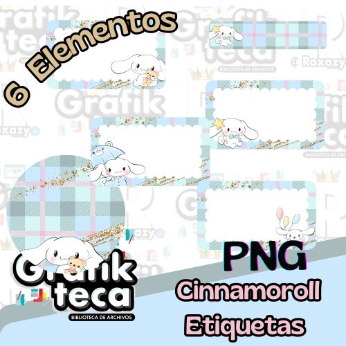 Kit Digital Etiqueta Escolar Cinamonroll