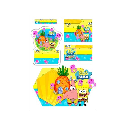 Arquivo Etiqueta Escolar bob esponja 2 formato ppt