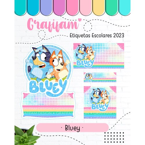 Kit Digital Etiqueta escolar para imprimir BLUEY V2 EE