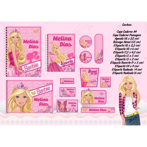 Kit Digital Etiqueta escolar para imprimir Barbie V13 EE