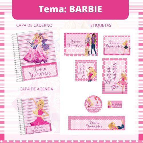 Kit Digital Etiqueta escolar para imprimir Barbie V16 EE