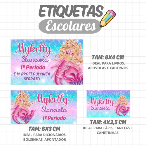 Kit Digital Etiqueta escolar para imprimir Barbie V21 EE