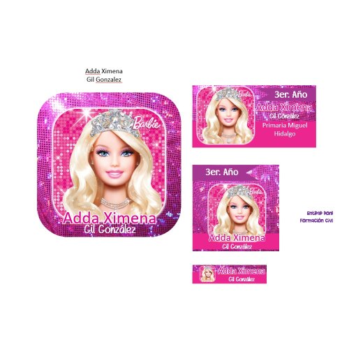 Kit Digital Etiqueta escolar para imprimir Barbie V24 EE