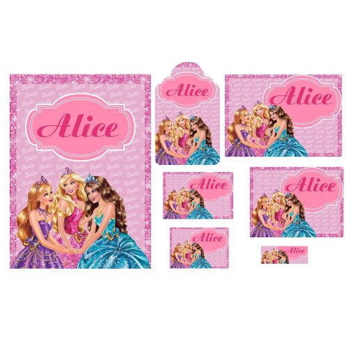 Kit Digital Etiqueta escolar para imprimir Barbie V6 EE