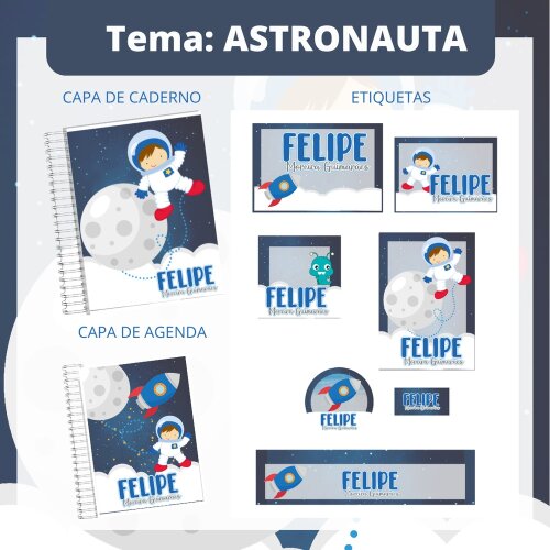 Etiqueta escolar para imprimir  Astronauta EE v2