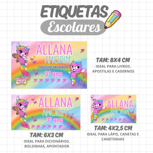 Etiqueta escolar para imprimir Arcoiris V11 EE