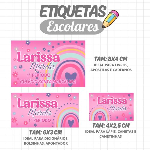 Etiqueta escolar para imprimir Arcoiris V7 EE