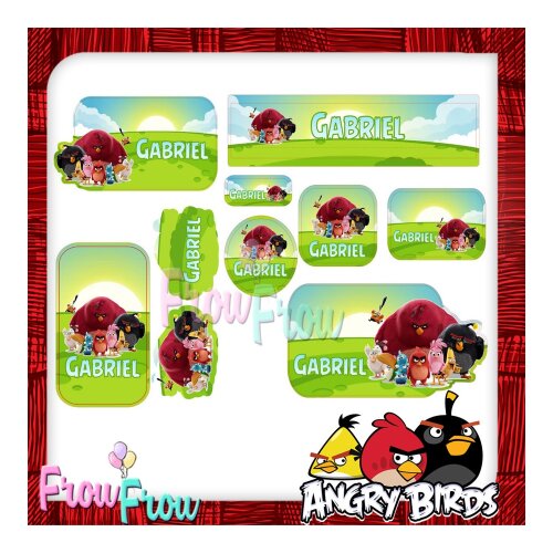 Etiquetas escolares para imprimir ANGRY BIRDS V1