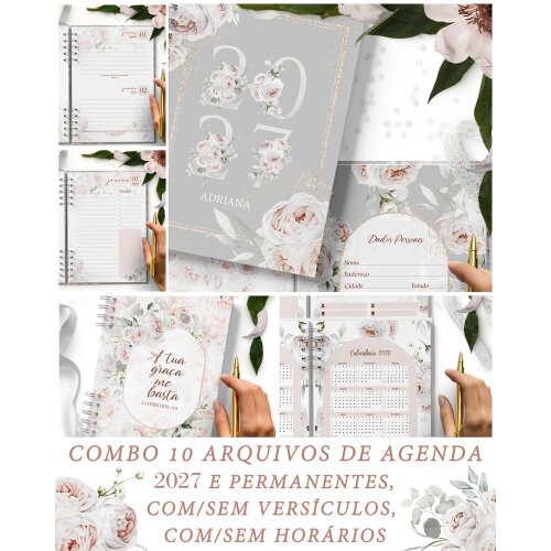 Kit Digital 10 Agendas 2027 e Permanente COM e SEM VERSÍCULOS e HORÁRIOS Believe ( Drive da Ana)