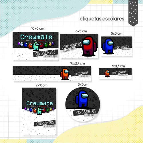 Etiquetas escolares para imprimir Among Us EE V2