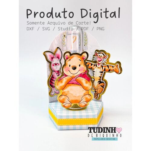 Arquivo de Corte Molde Cenário Tubete - Ursinho Pooh