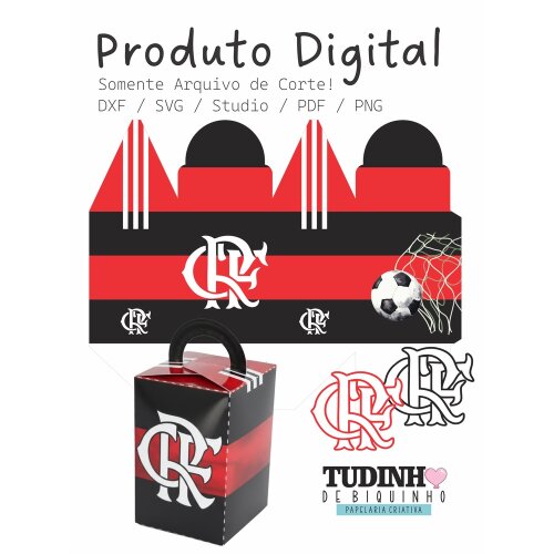 Arquivo Digital de corte Caixa Cubo Alça Flamengo