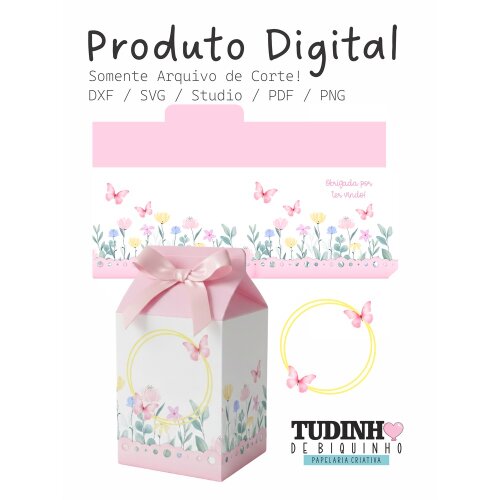 Caixa Milk Jardim Clean arquivos digitais de corte em pdf, dxf, eps e svg