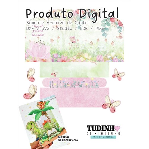 Caixa Tubete Duplo Jardim arquivos digitais de corte em pdf, dxf, eps e svg