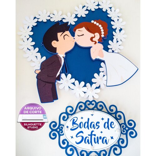 Topo de bolo 01 - Bodas de Safira a