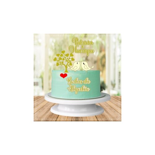 Topo de bolo 03 - Bodas de Algodão a