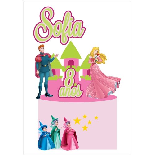 Topo de bolo 02 - A bela adormecida a