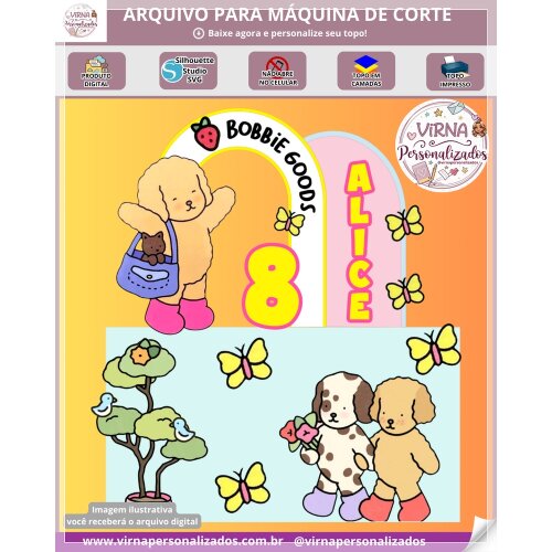 Topo de bolo 07 - Bobbie Goods