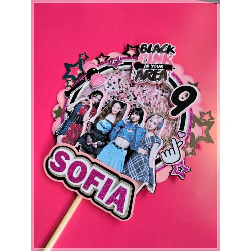 Topo de bolo 2 - Black Pink a