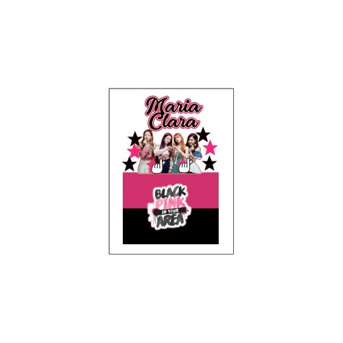 Topo de bolo 3 - Black Pink a