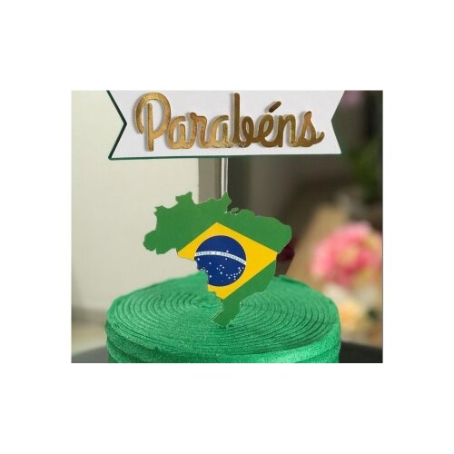 Topo de bolo 02 - Brasil a
