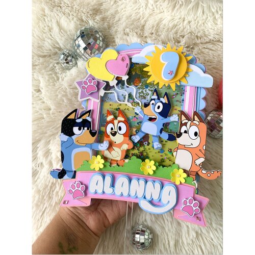 Topo de bolo 13 - Bluey a