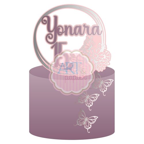Topo de bolo 53 - Borboletas a